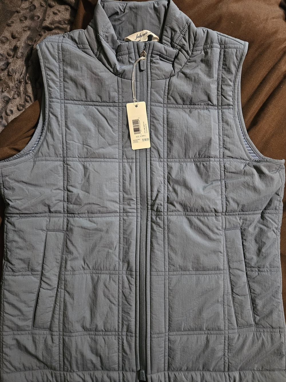 johnnie-O Light Blue Quilted Sleeveless Vest